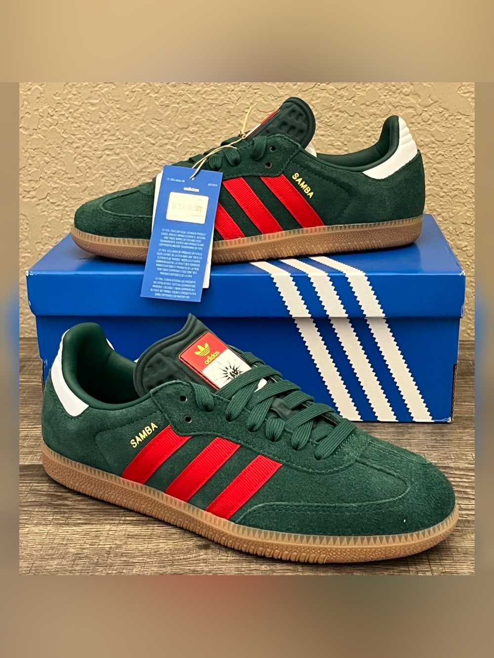Adidas Samba OG Fifa 2026 Portugal Team Design Shoes Men's Size-5
